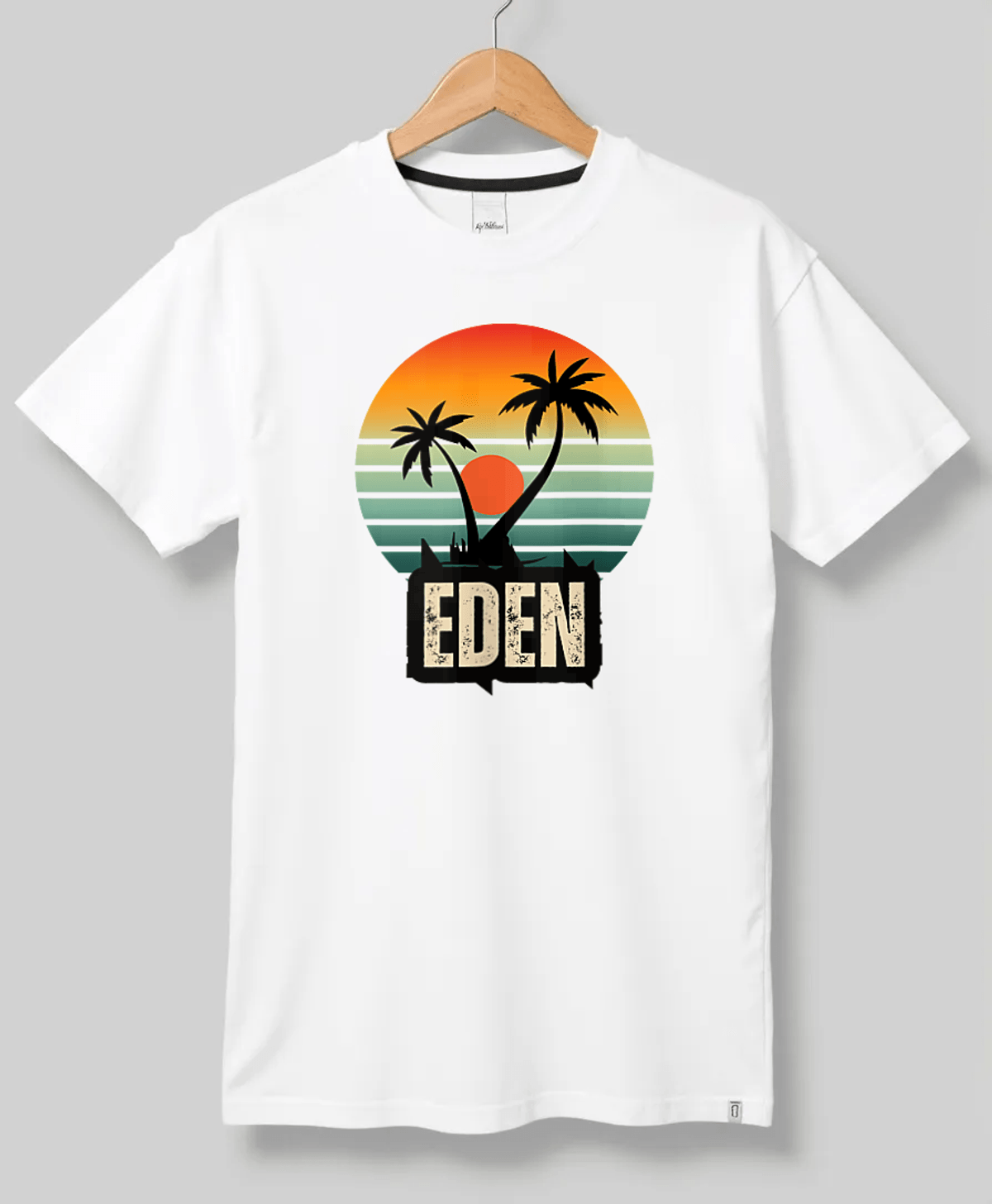 Personalized EDEN Retro Sunset Disk T-Shirt