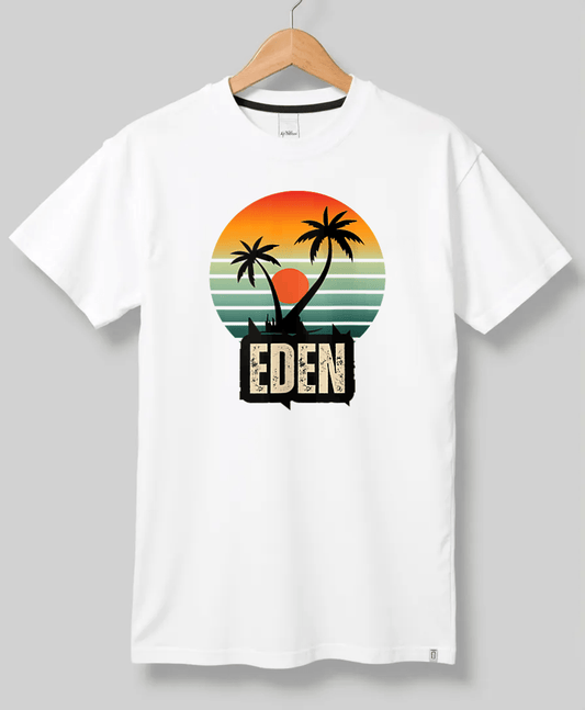 Personalized EDEN Retro Sunset Disk T-Shirt
