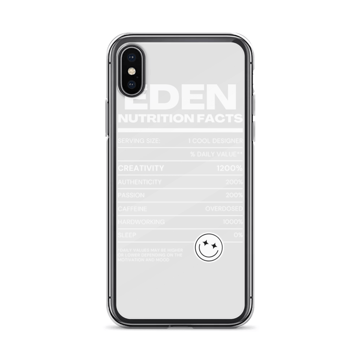 Personalized EDEN Nutrition Facts Phone Case