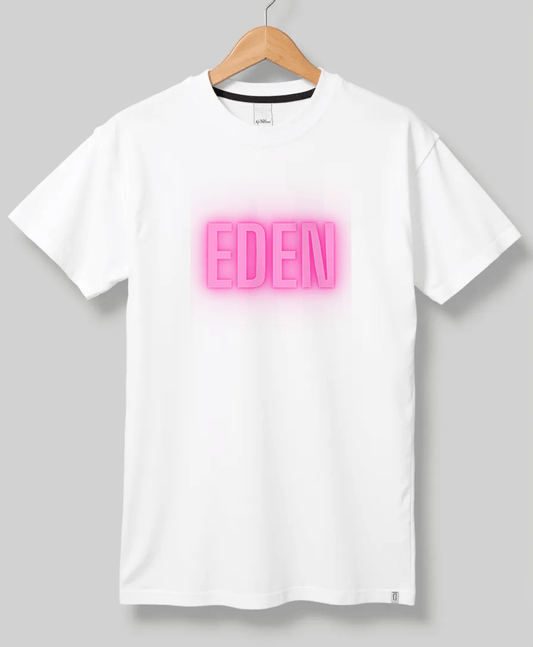 Personalized EDEN Neon-Pink Lettering T-Shirt
