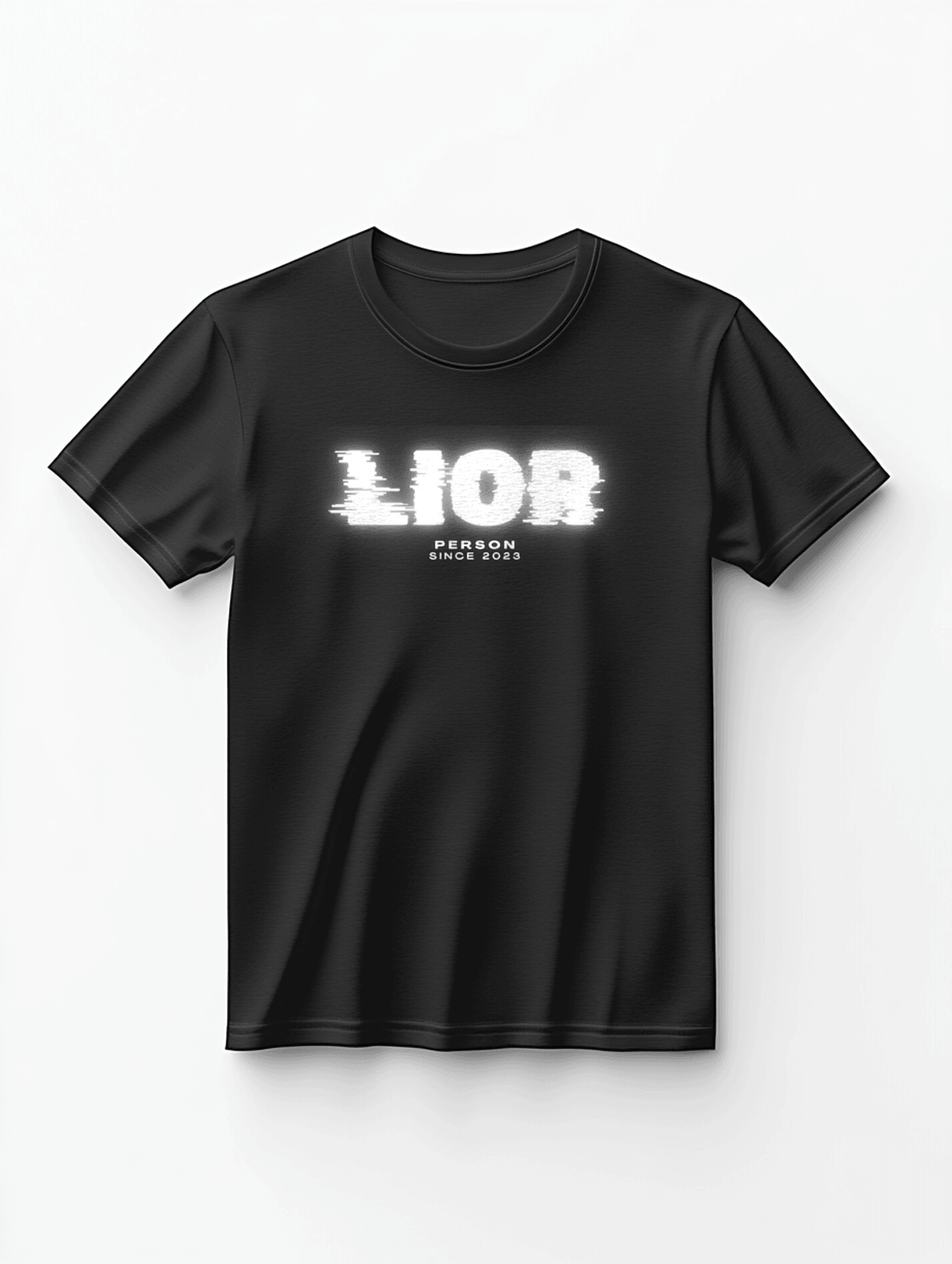 Personalized LIOR Distressed Glitch-Style T-Shirt