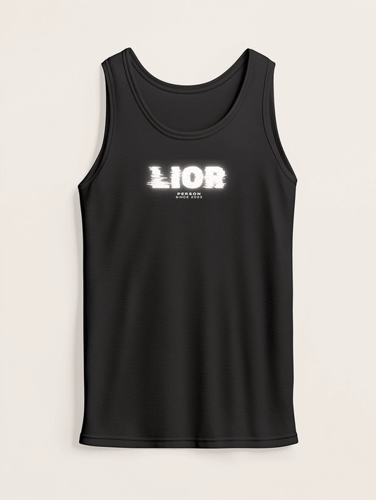 Personalized LIOR Distressed Glitch-Effect Tank Top