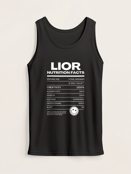 Personalized LIOR Nutrition Facts Tank Top